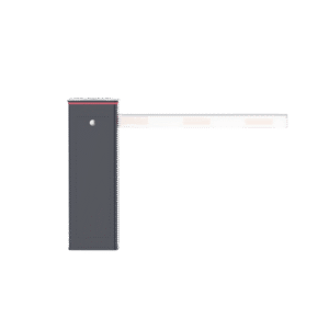 Barrera Vehicular Izquierda / Soporta Brazo ARTICULADO de Hasta 4 Metros / Final de Carrera Ajustable Por Programación / Tiempo de Apertura de 3 Segundos / Con Corona Led Semaforizada