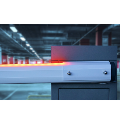 Barrera vehicular izquierda / Soporta brazo de hasta 5.5 m / Final de carrera ajustable por programación / Movimiento fluido / Diseño elegante color gris Barrera vehicular izquierda / Soporta brazo de hasta 5.5 m / Final de carrera ajustable por programación / Movimiento fluido / Diseño elegante color gris