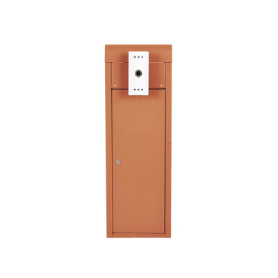 Barrera vehicular izquierda / Soporta brazo de hasta 5.5 m / Final de carrera ajustable por programación / Movimiento fluido / Diseño elegante color naranja Barrera vehicular izquierda / Soporta brazo de hasta 5.5 m / Final de carrera ajustable por programación / Movimiento fluido / Diseño elegante color naranja