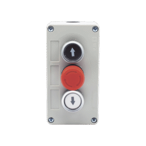 Botonera Triple con Boton de Stop Tipo Enclavado / Para Barreras Vehiculares, Operadores Corredizos y Abatibles. Botonera Triple con Boton de Stop Tipo Enclavado / Para Barreras Vehiculares, Operadores Corredizos y Abatibles.