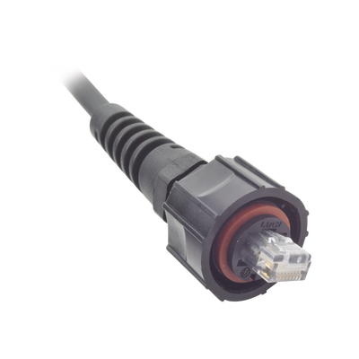 Patch Cord Industrial "Ruggedized" a Plug Modular, Cat6, de 3 ft, Color Negro