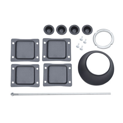 Poste Seccionado de 6 Metros / Especializado para la Instalación de Videovigilancia / Incluye Base de Cimentación y Brazo para Cámara PTZ / Color Negro