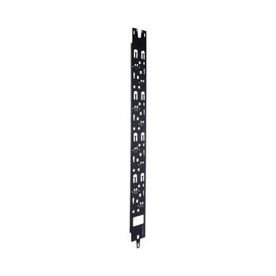 Panel Administrador de Cables Vertical para Gabinete FlexFusion™ de 45RU, Acepta Anillos en D, Anillos S1DR, S2DR y L; S1LR, S2LR, Color Negro
