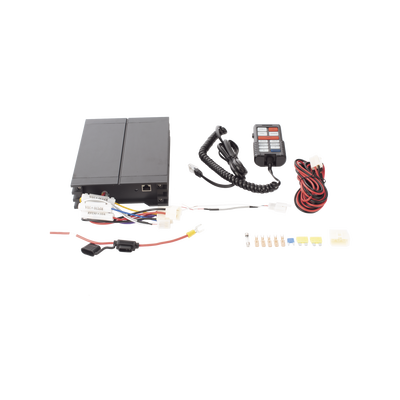 Sirena Vehicular de 100W de Potencia, Con Controlador Unimando Para Tonos, Control de 3 Salidas Auxiliares, Microfono e Interconexión a Radio