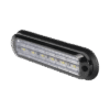 Luz Auxiliar Ultra Brillante IP67 de 6 LEDs, Color Rojo/Claro, con mica transparente y bisel negro Luz Auxiliar Ultra Brillante IP67 de 6 LEDs, Color Rojo/Claro, con mica transparente y bisel negro