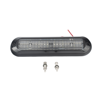 Luz Auxiliar, Ultra Brillante, IP67, 18 LEDs, Tricolor, Color Rojo/Claro/Azul, con mica transparente y bisel negro