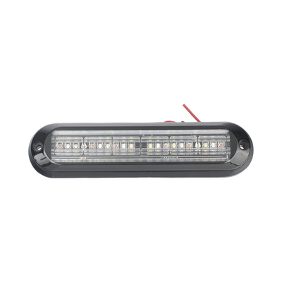 Luz Auxiliar, Ultra Brillante, IP67, 18 LEDs, Tricolor, Color Rojo/Claro/Azul, con mica transparente y bisel negro