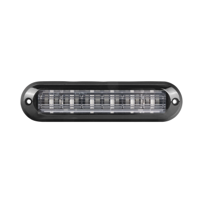 Luz Auxiliar Ultra Brillante IP67 de 6 LEDs, Color Claro, con mica transparente y bisel negro Luz Auxiliar Ultra Brillante IP67 de 6 LEDs, Color Claro, con mica transparente y bisel negro