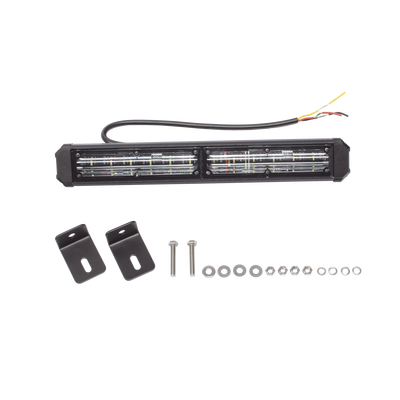 Barra de Luz de Advertencia, 2 Módulos de 6 LED, 11 Pulgadas Ámbar