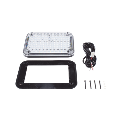 Luz de Advertencia de 9X7", Bicolor Rojo/Claro, Ideal para Ambulancias