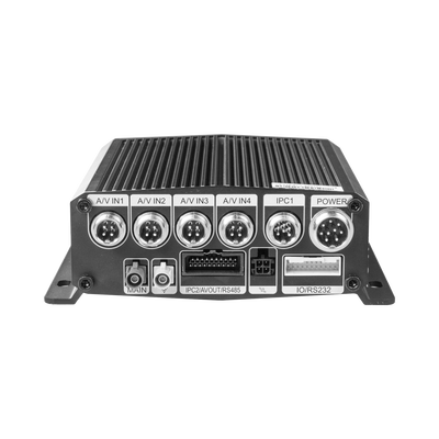 DVR Móvil / Multiplataforma / 4 Canales AHD + 2 canales IP/ Almacenamiento en Memoria Micro SD / H.265 / Chip IA Embebido / Soporta 4G / GPS