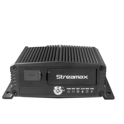 DVR Móvil / Multiplataforma / 4 Canales AHD + 2 canales IP/ Almacenamiento en Memoria Micro SD / H.265 / Chip IA Embebido / Soporta 4G / GPS