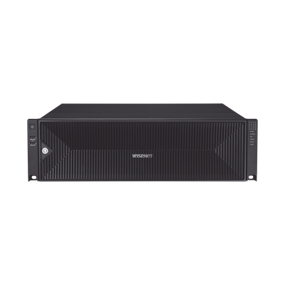 NVR de 64 canales / Soporta grabación hasta 32 MP / H.265 & Wisestream / Procesamiento 400 Mbps / 3 Puertos de Red / Raid 5-6 / 64TB incluidos