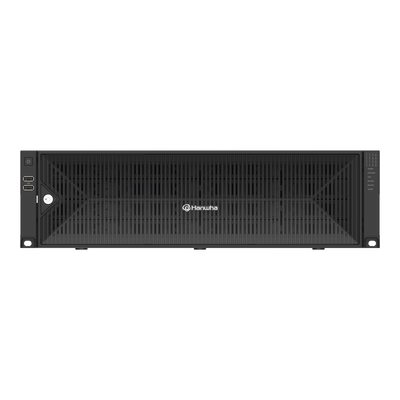NVR de 64 canales / Hasta 32 MP / H.265 & Wisestream / Procesamiento 400 Mbps / 3 Puertos de Red / Raid 5-6 / 16 bahias para disco duro (no incluidos)