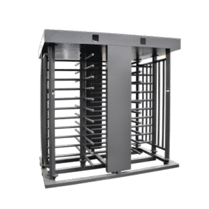 Torniquete Doble / Cuerpo Completo / Interior/Exterior / 100% Acero con Pintura Gris / EJE CENTRAL con Pintura Gris / Acabado de Lujo / Alto Tráfico