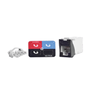 Jack Z-MAX UTP Categoría 6, Montaje híbrido en Placa de Pared (Plano y Angulado), Color Negro