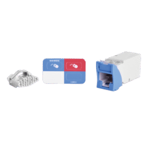 Jack Z-MAX UTP Categoría 6, Montaje híbrido en Placa de Pared (Plano y Angulado), Color Azul