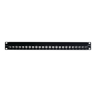 Patch Panel UTP Z-MAX de 24 puertos, Precargado con Jacks Categoría 6, Plano, 1UR