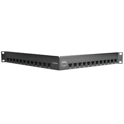 Patch Panel UTP Z-MAX de 24 puertos, Precargado con Jacks Categoría 6, Angulado, 1UR