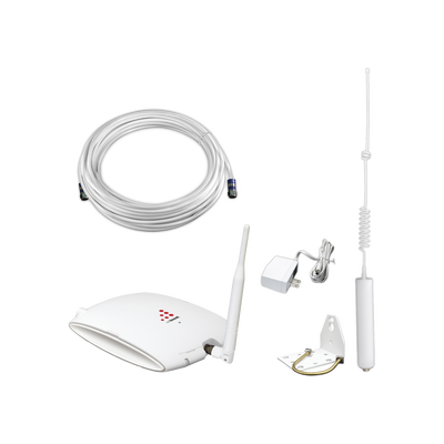 KIT de Amplificador de Señal Celular | Soporta 3G y mejora la calidad de las llamadas | Cubre hasta 235 metros cuadrados | 64 dB de Ganancia Máxima.