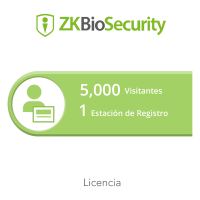 Licencia para ZKBiosecurity permite la gestion de 5 mil visitantes y 1 estacion de registro Licencia para ZKBiosecurity permite la gestion de 5 mil visitantes y 1 estacion de registro