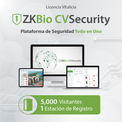 Licencia para ZKBio CVsecurity permite la gestion de 5 mil visitantes y 1 estacion de registro Licencia para ZKBio CVsecurity permite la gestion de 5 mil visitantes y 1 estacion de registro