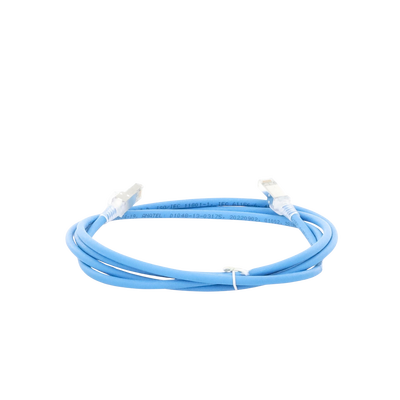 Patch Cord Z-MAX Cat6A S/FTP, CM/LS0H, 7ft, Color Azul, Versión Bulk (Sin Empaque Individual)