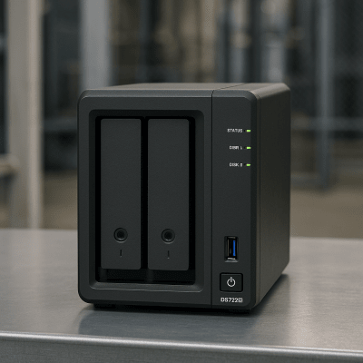 Servidor NAS de 2 Bahías (Expandible a 7 Bahías) / Hasta 126 TB / Servicio Nube Gratis (P2P) / Administración Remota y Respaldo Programado