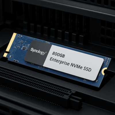 NVMe M.2 SSD 800GB Enterprise Series / High Performance 660000 IOPS Read / Enterprise Endurance 2900 TBW / Comprehensive Data Protection / Lifespan Analysis / Synology DSM Compatibility