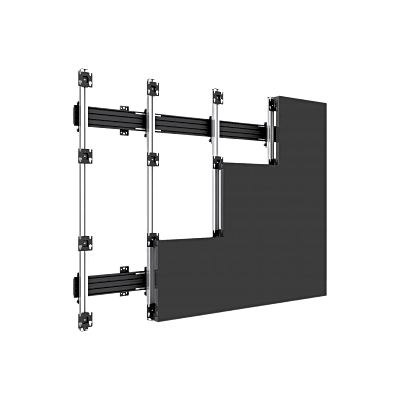 Accesorio_ Riel de Aluminio con longitud de 2380mm| Compatible con estructura para Videowall | Diseño Modular | Incluye Tapas de Riel