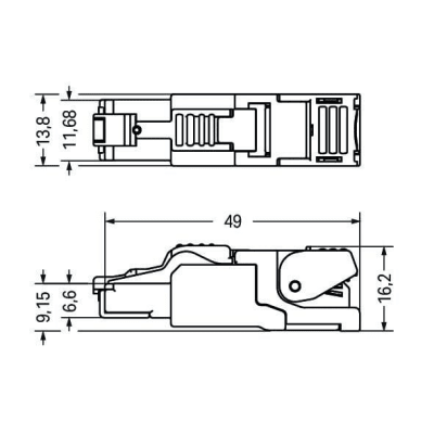 CONECTOR ETHERNET; RJ-45; CAT. 6A; AXIAL; CÓDIGO T568A; AWG 22