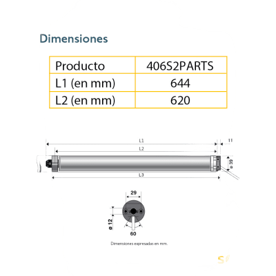 Motor SOMFY 40 mm para persianas.