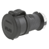Conector Hembra con Bloqueo de Media Vuelta / 30 A 480 V CA / 3 Polos Trifásico / NEMA L16-30R / Terminal de Tornillo / Cubierta Hermética Negra / Color Blanco y Negro.