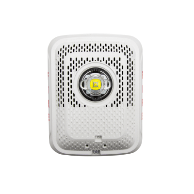 Bocina con Lámpara Estroboscópica, Montaje en Pared, Color Rojo, Nuevo Diseño Moderno y Elegante y Menor Consumo de Corriente