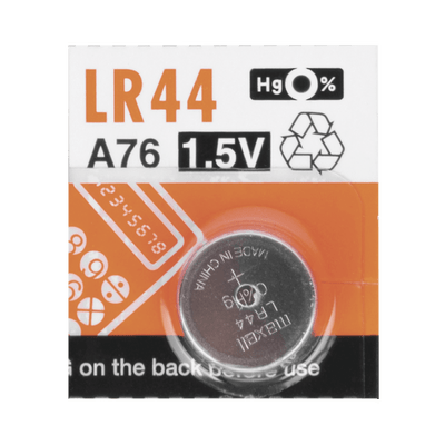 Batería Alcalina tipo LR44 (de botón) de 1.5 V 110 mAh