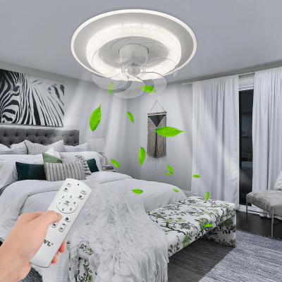 Ventilador de Techo con Luminario LED de 110 V CA 50/60 Hz / 88 W / 3 Tonos de Luz (6500 - 4 000 - 2 700 K) / Con giro 360° / Diámetro 495 mm / 6 Velocidades / Dimeable.