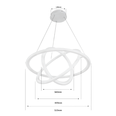Lámpara De Techo LED 150W / Flujo Luminoso 12 000 Lm / Longitud de Cable Ajustable / Acabado Blanco / IP20 / Luz Blanca 6500K - Neutra 4000K - Cálida 2700K / Vida Útil 50 000 h / Interior Lámpara De Techo LED 150W / Flujo Luminoso 12 000 Lm / Longitud de Cable Ajustable / Acabado Blanco / IP20 / Luz Blanca 6500K - Neutra 4000K - Cálida 2700K / Vida Útil 50 000 h / Interior
