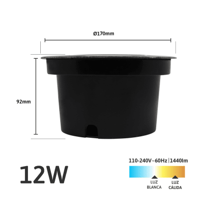 Luminario Empotrar en Piso / Uso en Exterior IP66 / Multivoltaje 110-240V~ 60Hz / Temperatura de Color 6500K / Ángulo de Luz 36° / Aleación de Aluminio y Vidrio Templado / No Dimeable Luminario Empotrar en Piso / Uso en Exterior IP66 / Multivoltaje 110-240V~ 60Hz / Temperatura de Color 6500K / Ángulo de Luz 36° / Aleación de Aluminio y Vidrio Templado / No Dimeable