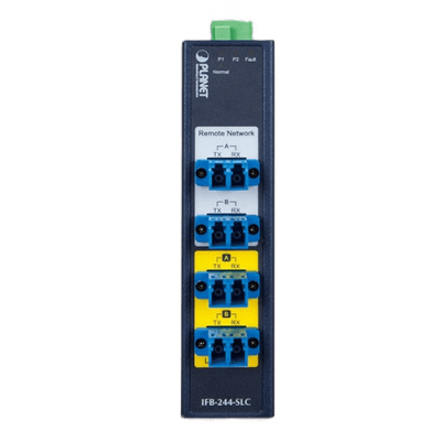 Switch Industrial Bypass de Fibra Optica Monomodo con Conector LC de 2 Canales