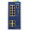 Switch Industrial Administrable Capa2, 8 Puertos Gigabit con PoE+ 802.3at, 2 Puertos SFP de 100/1G y 2 Puertos SFP de 100/1G/2.5G Switch Industrial Administrable Capa2, 8 Puertos Gigabit con PoE+ 802.3at, 2 Puertos SFP de 100/1G y 2 Puertos SFP de 100/1G/2.5G