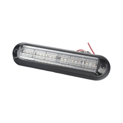 Luz Auxiliar Ultra Brillante IP67 de 18 LEDs, Color Rojo/Azul/Ambar, con mica transparente y bisel negro Luz Auxiliar Ultra Brillante IP67 de 18 LEDs, Color Rojo/Azul/Ambar, con mica transparente y bisel negro