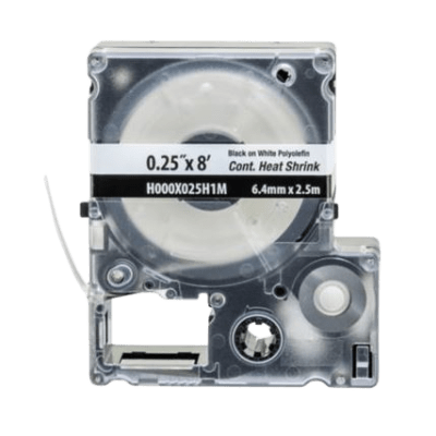 CASSETTE D ETIQUETAS CONTINUA TERMO CONTRACTIL .25 IN D/ANCHO X 2.4M D/LARGO