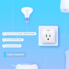 Mini tomacorriente inteligente Wi-Fi, 100 - 120V~, 50/60Hz, 15.0A, compatible con Amazon Alexa y Google Assistant, color blanco.