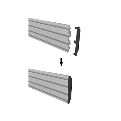 Accesorio_ Riel de Aluminio con Longitud 1000 mm | Incluye Tapas laterales | Compatible con estructura para Videowall | Diseño Modular