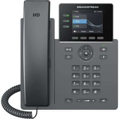 Teléfono IP Grado Operador / 3 Líneas / 12 Botones Virtuales Multiuso / Pantalla LCD 2.8 Pulgadas / Puertos Gigabit con PoE / Audio HD / Compatible con GDMS Teléfono IP Grado Operador / 3 Líneas / 12 Botones Virtuales Multiuso / Pantalla LCD 2.8 Pulgadas / Puertos Gigabit con PoE / Audio HD / Compatible con GDMS