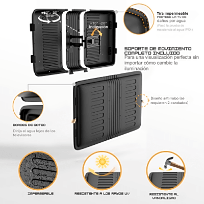 ENCLOSURE PARA PANTALLA HASTA 75" | RESISTENTE A INTEMPERIE MONTURA PARED | CAPACIDAD DE CARGA MAX. 50 KG