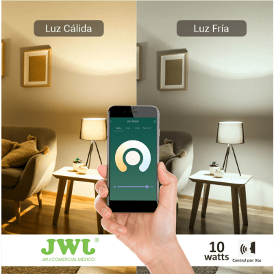 Foco Smart Dimeable / 10W / RGB y Blanco / Base E27 / IP20 / Con Control desde Aplicación Móvil