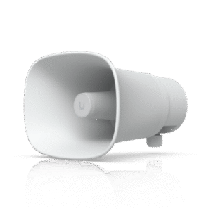 UniFi Protect AI Horn Speaker, Altavoz IP 120 dB, PoE+, Alerta AI Avanzada, Montaje Pared, Esquina y Poste, IP66