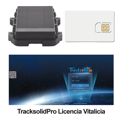 KIT Localizador 4G con carga solar / Semiautónomo / Rastreo de contenedores / Cajas de tráiler / Alarma de sabotaje audible / Incluye Licencia vitalicia VTSCX y SIM de datos SIM500MB2Y
