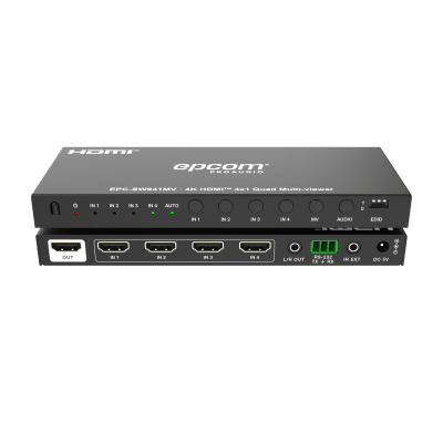 Multivisor HDMI 4x1 | 4K@30Hz | Vista Cuádruple | Cambio Automático/Manual | Control IR Multivisor HDMI 4x1 | 4K@30Hz | Vista Cuádruple | Cambio Automático/Manual | Control IR